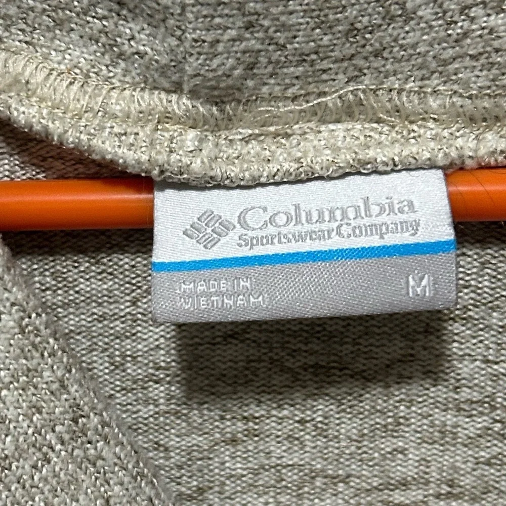 Columbia Beige Cowl Neck Fleece Sweater Outdoor Layer Size Medium